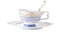 ZKALQECNF Tasses à Café Tasse à café en céramique de Luxe légère de 200ml, Tasse à thé à Fleurs de Style Anglais, Ensemble de soucoupes avec cuillère Céramique(Blue)