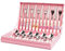 24 PCS Besteckset Aus Edelstahl, Geeignet Für 6 Personen, Mit Keramikgriffen,Spiegelpolieren, Geeignet Für Hochzeiten, Weihnachten