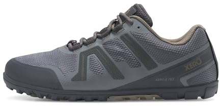 Xero Shoes Herren Mesa Trail Waterproof Barefoot Trail Run Schuh, Stahlgrau/Asphalt, 41.5 EU