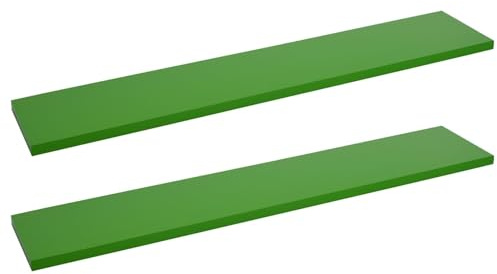 Set of 2 Green Shelf Boards 118cm x 23.5cm Wall-Mounted Classic Shelf for Living Room Bedroom Kitchen or Office NO Brackets Included