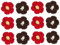 KALLORY 20St Wolle kleine rote gehäkelte Blumenapplikationen Stoff gehäkelte Blumenverzierungen Herstellung bastelzubehör bastel zubehör Blumenzubehör basteln zubehör herstellen Garn