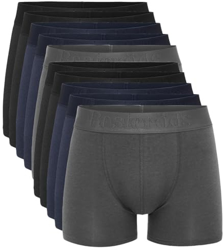Resteröds Herren Retro Shorts Gunnar 10er Pack – Atmungsaktive & Weiche Unterhosen mit Markenschriftzug