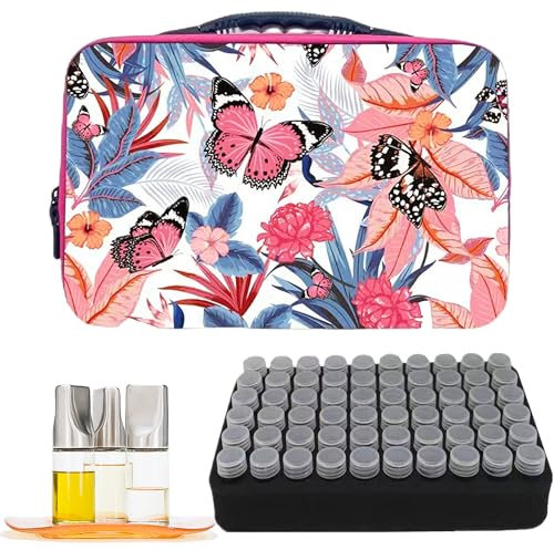 XUBX 60 Bottles Essential Oil Carrying Case, Large Capacity Hold Up to 15 ml Essential Oils Bottle, Essential Oil Storage Box Holder Traveling, Portable Protects Oils Organizer Shockproof
