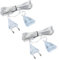 2 cavi di prolunga trasparenti, per spina europea, 3 m, trasparente, sottile, trasparente, cavo di prolunga piatto, per luce LED, per esterni, 220 V