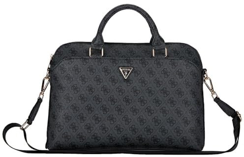 CG MOBILE Guess Sacoche pour ordinateur portable 4G avec fermeture éclair et logo triangle 15 (Noir), Noir