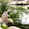 Pipihome Miniteich Deko Angeln Figur aus Harz, Gartenteich Figuren, Teichdeko Angler Schildkröte Deko für Draußen Garten Landschaft, Außen Gartenstatue