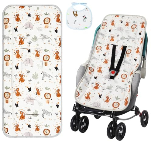 AOGOE Universelle Kinderwagenmatratze, Beidseitig Sitzauflage Weiche Kinderwageneinlage für alle Jahreszeiten, 10 Löcher Bollerwagenmatte kompatibel mit den Meisten Kinderwagen
