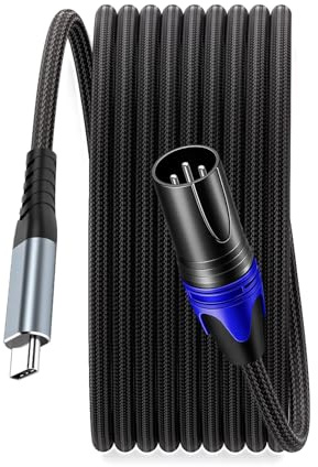 SZRMCC USB C auf XLR Kabel, USB Typ C auf XLR 3-poliger Stecker, Mikrofon, Audio, geflochtenes Kabel für iPhone, Smartphone, Verstärker, Lautsprecher, Mischpult, Konsole, Shure Mikrofon (XLR-Stecker