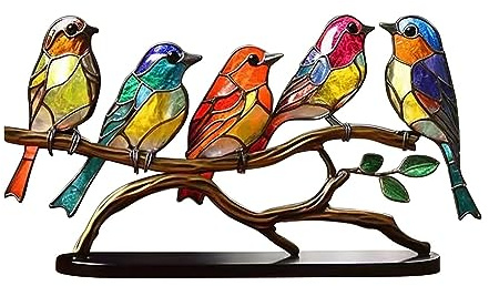 Aboiled 1 PCS Home Desktop Living Room Wine Cabinet Office Colorful Exquisite Birds Series Ornaments Crafts Easy To Use
