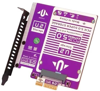 Dasbsug PCIe 5.0 4X U.2 SSD Adapter Card With Multi-Drive Vertical Mount & Advanced Cooling