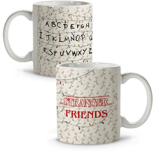 Taza cerámica Stranger Friends. Tazas desayuno. Regalos originales para mujer y hombre. Regalos amigas originales. Detalles compañeros de trabajo. Mug. Regalo amiga cumpleaños. Regalo mujer