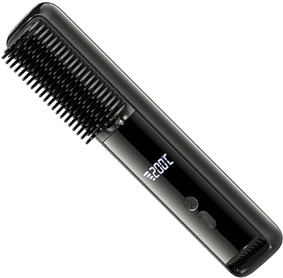 Hair Straightener Brush - Rechargeable Portable Styling Tool, Frizz Control with Quick Heat, Detangling Hairbrush Accessory, Compact Travel Gadget, Sleek Salon Straightener for Home Dorm Hotel Women