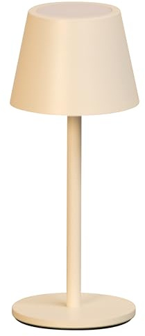 easy! BY FHL Akku Tischleuchte & Außenleuchte SALERNO – kabellose LED Leuchte dimmbar, Farbtemperatureinstellung (CCT), USB-aufladbar, ca. 40 h Leuchtdauer, Indoor & Outdoor, Höhe 20 cm (sandbeige)