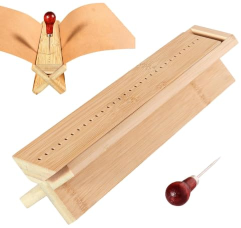 Wooden Album Piercing Tool - Book Binding Cradle Punch with Awl Kit Tool