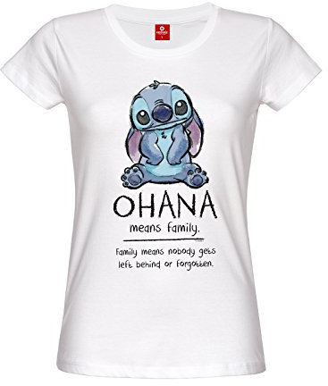 Lilo & Stitch Ohana Means Family Frauen T-Shirt weiß XS