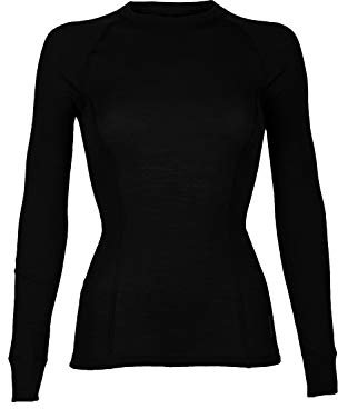 Dilling Merino Langarmshirt für Damen aus 100% Bio-Merinowolle Schwarz 40