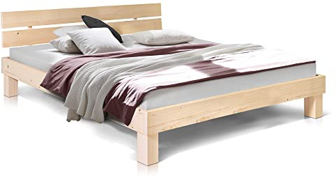 moebel-eins Massivholzbett Pumba Holzbett Doppelbett, Material Massivholz, Made in Germany, 160 x 200 cm, Natur, Standardhöhe