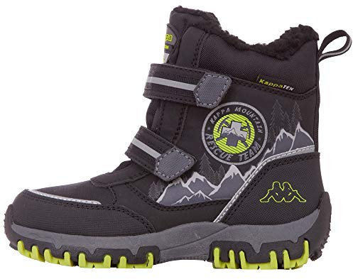 Kappa Rescue Tex Kids Stivali classici Unisex - Bambini e ragazzi, Nero (black/lime), 25 EU