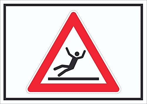HB-Druck Vorsicht Rutschgefahr Weiss Symbol Schild A4 Rückseite selbstklebend