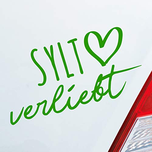 Hellweg Druckerei Sylt verliebt Herz Insel Nordsee Liebe Car Auto Aufkleber Sticker Heckscheibenaufkleber