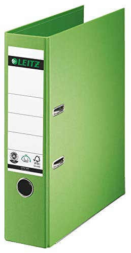 Leitz Qualitäts-Ordner (Spezialpapierkaschierung in Leinenprägung, A4, 8 cm Rückenbreite) (hellgrün | 5er Pack)