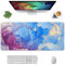 Auhoahsil Extended Mouse Pad, XXL Gaming Mouse Pads, Large Big Mousepad Laptop Computer Keyboard Mat Desk Pad with Non-Slip Base Stitched Edge for Gaming Office, 35.5 x 15.7 inch, Blue Purple Marble