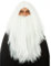 ALLAURA Lange weiße Zauberer Perücke & Bart Set - Ideal für Merlin, Gandalf der Weisse Gott, Zauberer und Fantasy Cosplay - nicht juckend, hitzebeständig