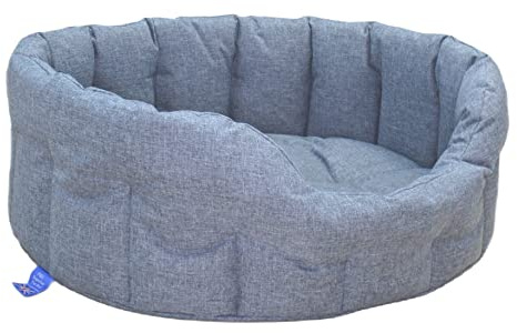 P & L Superior Pet Beds Superior Pet Beds - Country Dog Heavy Duty Oval Waterproof Charcoal Softee Bed Size Medium Internal L61cm X W51cm H22cm / Base Cushion 7cm thickness