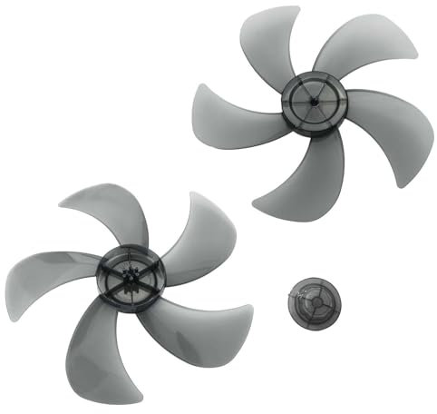 YiZYiF 14 Inch Plastic Fan Blade 5 Leaves Silent Fan Blade with Nut Replacements for Standing Fan Table Fan Black 14 Inch