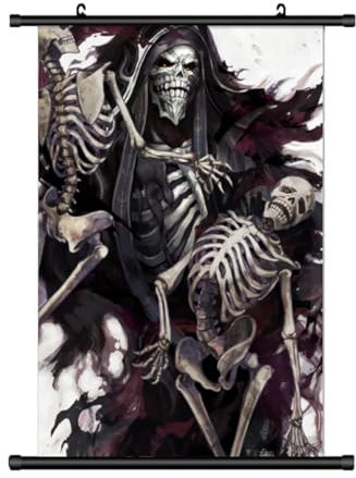 KARMA-X Großes 60x90CM Overlord Kakemono Rollbild | Anime Manga Stoffposter Wallscroll Poster | Wanddeko Geschenk