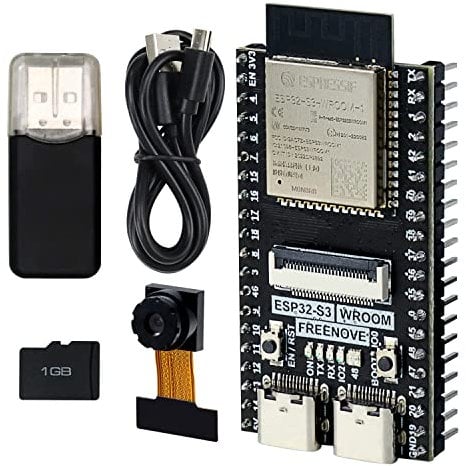 FREENOVE ESP32-S3-WROOM CAM Board, Dual-core 32-bit 240 MHz Microcontroller, Onboard Camera Wireless, Python C Code, Example Projects Tutorial