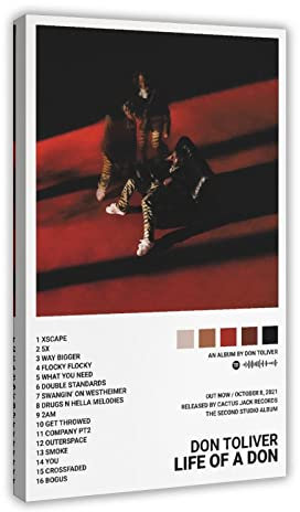 Don Toliver Poster Life of A DON Album Cover Poster Leinwand Schlafzimmer Dekor Sport Landschaft Büro Zimmer Dekor Geschenkrahmen Stil 08x12inch (20x30cm)