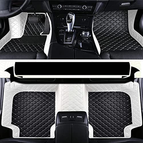 NYMCAR Nach Maß Auto FußMatten für 99% Stufenheck, Schrägheck, Coupe, Kombi, Cabriolet, Großraumlimousine 2000-2023 (Hellgrau und Schwarz Weiß)