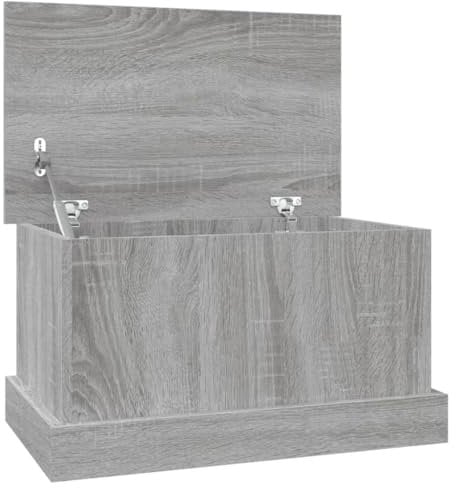 vidaXL Grey Sonoma Storage Box made with Engineered Wood - Modern Storage Solution and Functional Side Table for Living Room and Bedroom
