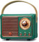 PRUNUS J-999 Mini Bluetooth Lautsprecher mit Radio FM, Retro Radio Bluetooth Speaker Wiederaufladbarer,Bluetooth 5.0/Überragend guter Klang, unterstützt USB/TF/AUX/Freisprechanrufe(Grün)