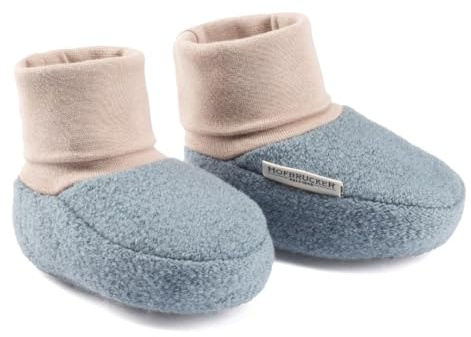 Hofbrucker Wollwalk Baby Schuh aus 100% Merinowolle, Ideal für die Babytrage, Anti-Rutsch Krabbel Babyschuh (Steingrau, EU Schuhgrößensystem, Baby, Numerisch (von/bis), M, 16, 17)
