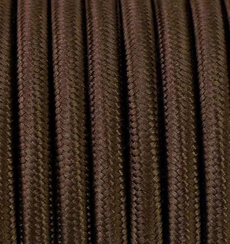 Textilkabel Braun [3x1,5] 5 Meter 3 - adrig Stoffkabel Pendelleitung Lampenkabel Textile Cable 3G1,5
