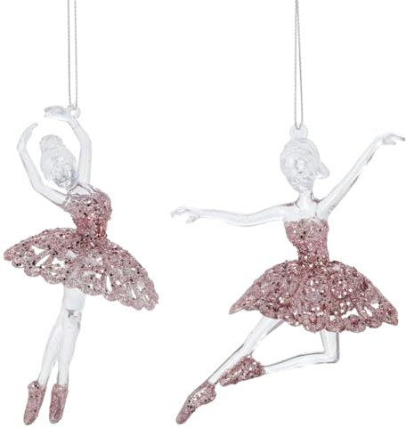 Baumschmuck Ballerina rosa (2er Set) - Ballett Weihnachtsdeko, Christbaumkugel, Weihnachten