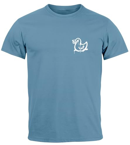 Neverless® Herren T-Shirt Drippy Duck Ente Graffiti Style Printshirt Fashion Streetstyle