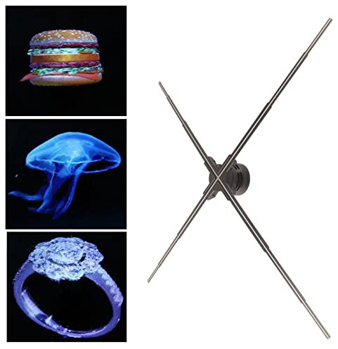 3D Advertising Display Fan LED Holographic Fan Realistic Display WIFI Function Mobile Screen Projection Hologram Projector for Shopping Malls Bar Hotel(UK Plug)