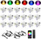 20er WIFI RGB LED Bodeneinbauleuchten terrassenbeleuchtung Arbeitet mit Alexa, Google Home,DC12V Ø31mm IP67 Wasserdicht LED Einbaustrahler Terrassen Full Kit