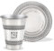 Zion Judaica Passover Seder aus Edelstahl, kunstvolle Kiddush-Tasse und Untertasse, Weinsegen, Ornament-Design, Weinbecher mit Tablett, Shabbat-Dekor für Pesach Rosh Hashanah Bar/Fledermaus Mitzva