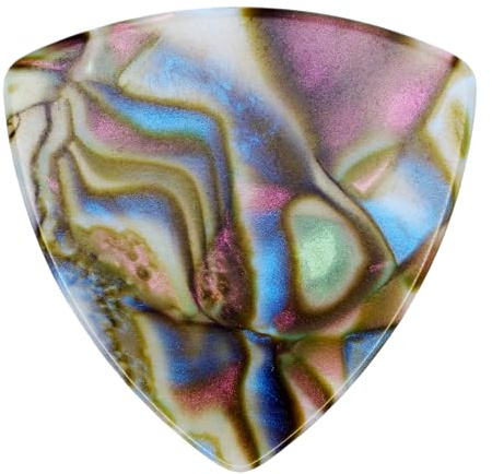 Exotic Plectrums Celluloid Abalone Guitar Or Bass Pick - 0.71 mm Medium Gauge - 346 Rounded Triangle Shape - 6 Pack, Celluloid-Abalone-Pick-.71mm-346-6-Pack