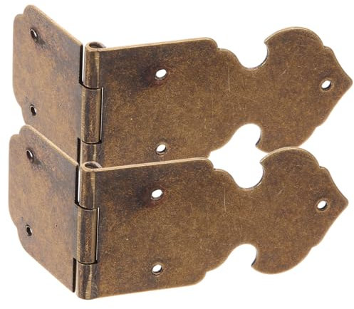 Housoutil 2 Stück Antike Messing Scharniere für Schmuckschrank und Holzbox Langlebig und Dekorativ Vintage Scharniere im Klassischen Design