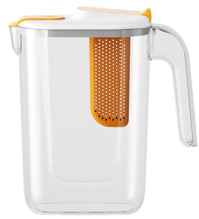 Jarra infusora de frutas grande, jarra de agua con infusión de 2600 ml, jarra infusora resistente al calor, jarra de bebidas con infusión de frutas, jarra infusora de frutas de gran capacidad, jarra