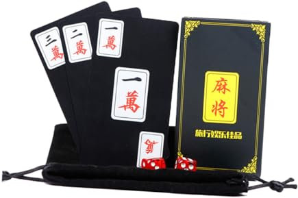VICASKY 1satz Mahjong Karten Wasserdichtes PVC Kartenspiel Für Zuhause Büro Und Unterhaltung Für Familie Und