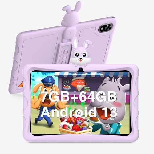 DOOGEE U9 Kid Tableta 10.1 Pulgadas, Android 13 Tablet con 7GB+64GB(TF 1TB), Google GMS Tableta Educativa, Quad-Core, 5060mAh, WiFi 6, BT5.0, Tablet con Funda de EVA
