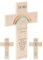 Bärenfreunde - Personalisiertes Taufkreuz mit hochwertigem Spezial-Druck aus massivem Buchenholz - Taufe Geschenk - Holzkreuz Taufe (Regenbogen bunt)