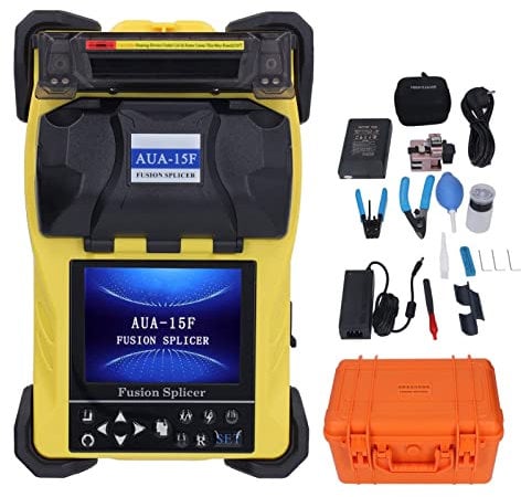 100-240V Fiber Optic Fusion Splicer LCD Display Fiber Fusion Spleißen Maschine 400X Draht Kabel Heißer Schmelz Schweißen Maschine (EU-Stecker AC100 bis 240 V 50 60 Hz)