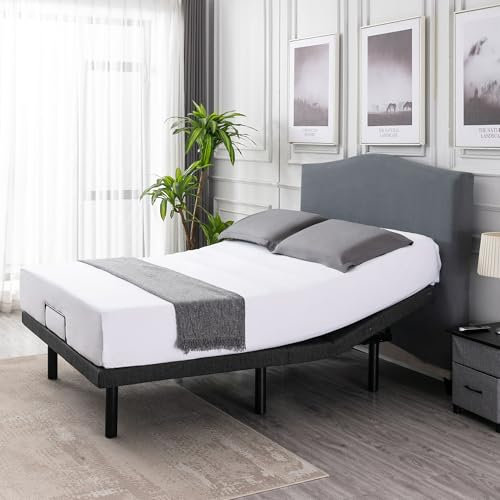 S*MAX Adjustable Electric Bed Frame 5Ft King Dual Motors Dual USB Ports Wireless Remote Control Warm Light Zero Clearance Zero gravity Anti-Snoring Electric Adjustable Bed Head and Foot Incline